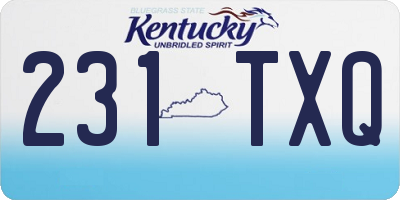 KY license plate 231TXQ