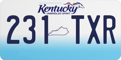 KY license plate 231TXR