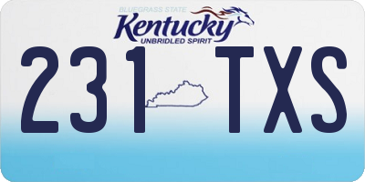 KY license plate 231TXS