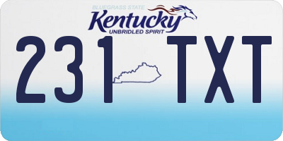 KY license plate 231TXT
