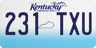 KY license plate 231TXU