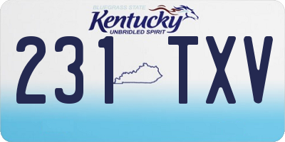 KY license plate 231TXV