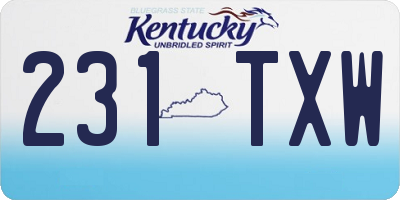 KY license plate 231TXW