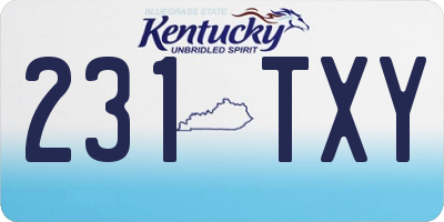 KY license plate 231TXY
