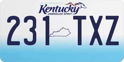 KY license plate 231TXZ