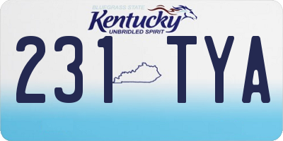 KY license plate 231TYA