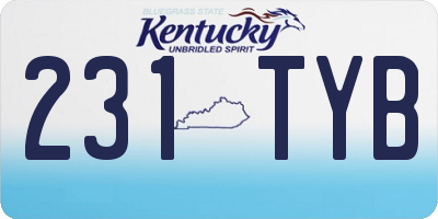 KY license plate 231TYB