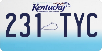 KY license plate 231TYC