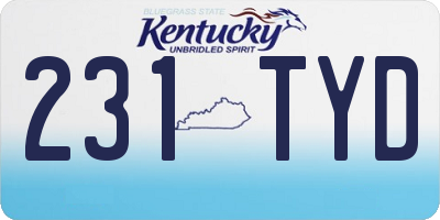 KY license plate 231TYD