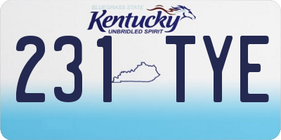 KY license plate 231TYE
