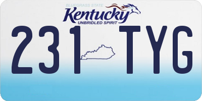 KY license plate 231TYG