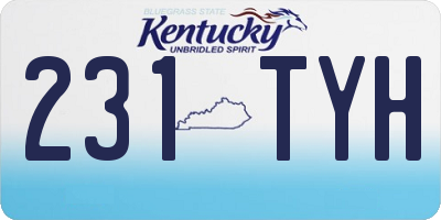 KY license plate 231TYH