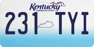 KY license plate 231TYI