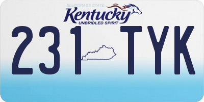 KY license plate 231TYK