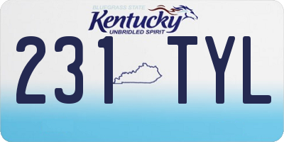 KY license plate 231TYL