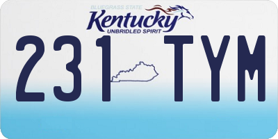 KY license plate 231TYM