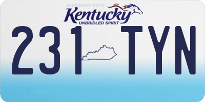 KY license plate 231TYN