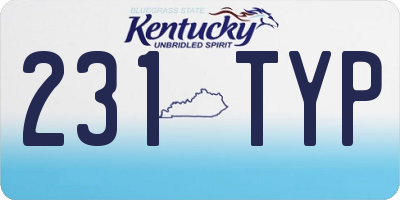 KY license plate 231TYP