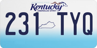 KY license plate 231TYQ
