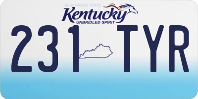 KY license plate 231TYR