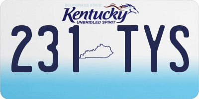 KY license plate 231TYS