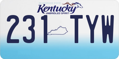 KY license plate 231TYW