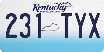 KY license plate 231TYX