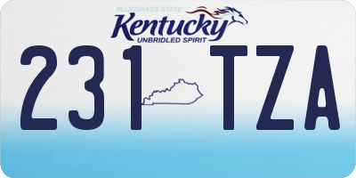 KY license plate 231TZA