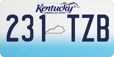 KY license plate 231TZB