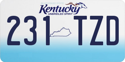 KY license plate 231TZD