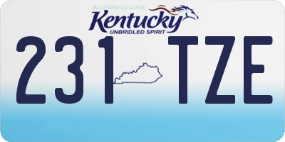 KY license plate 231TZE