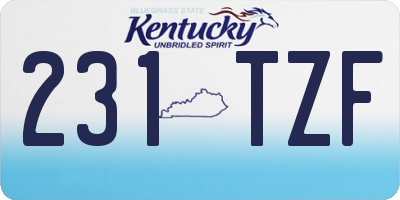 KY license plate 231TZF