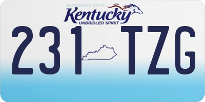 KY license plate 231TZG