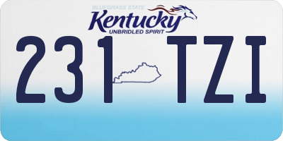 KY license plate 231TZI