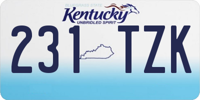 KY license plate 231TZK