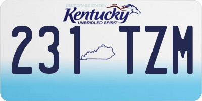 KY license plate 231TZM