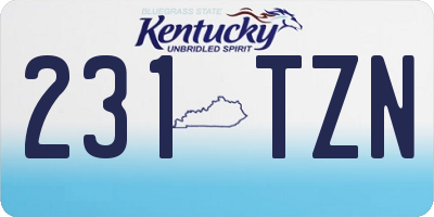 KY license plate 231TZN