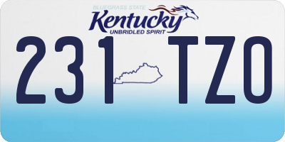 KY license plate 231TZO