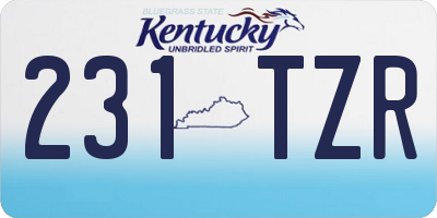 KY license plate 231TZR