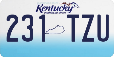 KY license plate 231TZU