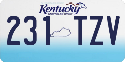 KY license plate 231TZV