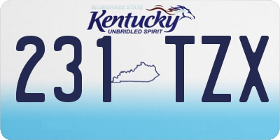 KY license plate 231TZX