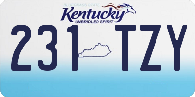 KY license plate 231TZY