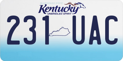 KY license plate 231UAC