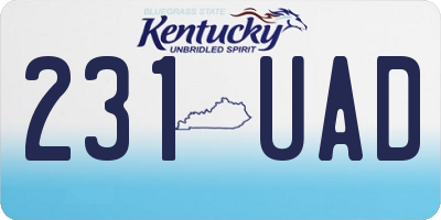 KY license plate 231UAD