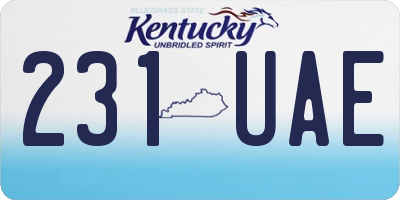 KY license plate 231UAE