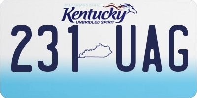 KY license plate 231UAG