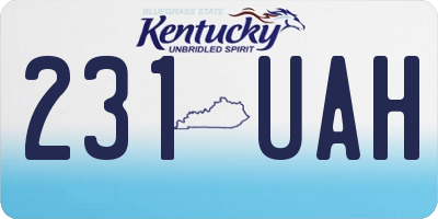KY license plate 231UAH