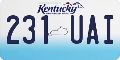 KY license plate 231UAI