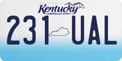 KY license plate 231UAL
